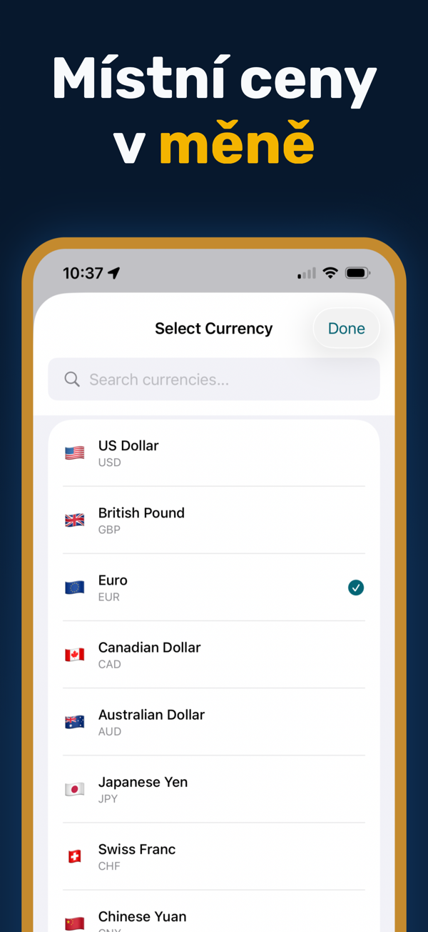 Oil Prices Live - Additional app screen