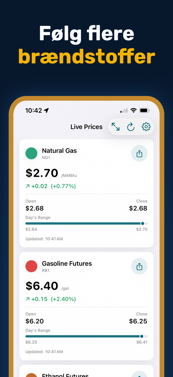 Oil Prices Live - Multi-currency energy price display