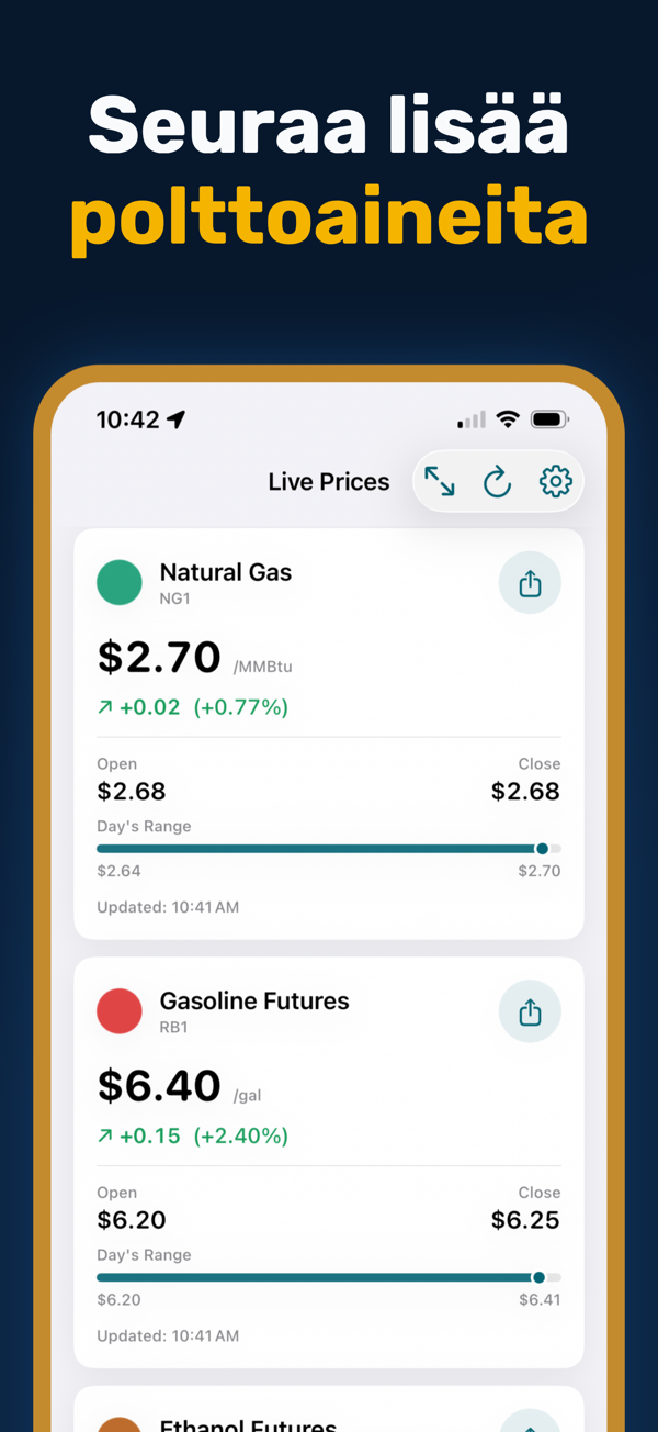 Oil Prices Live - Multi-currency energy price display