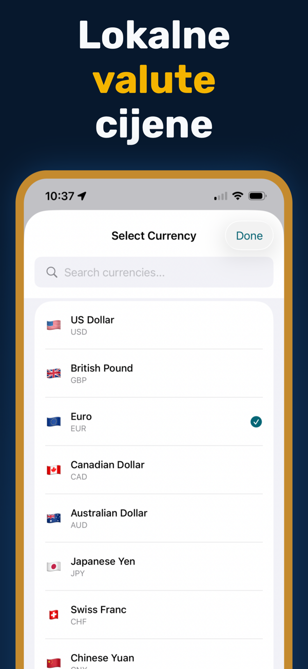 Oil Prices Live - Additional app screen
