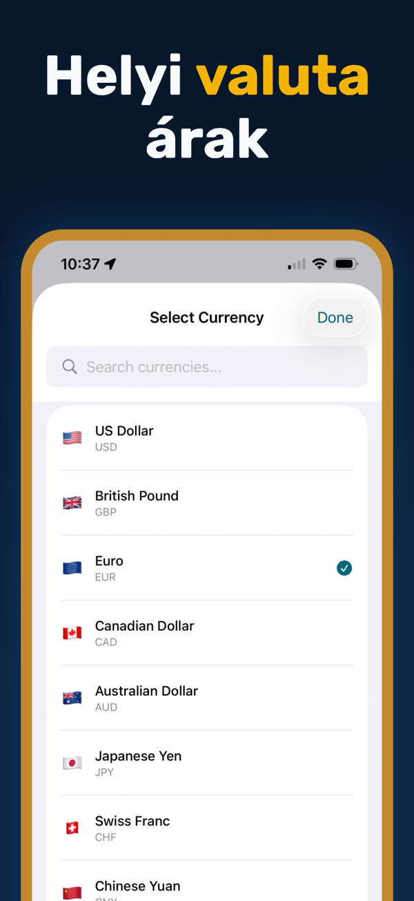 Oil Prices Live - Additional app screen