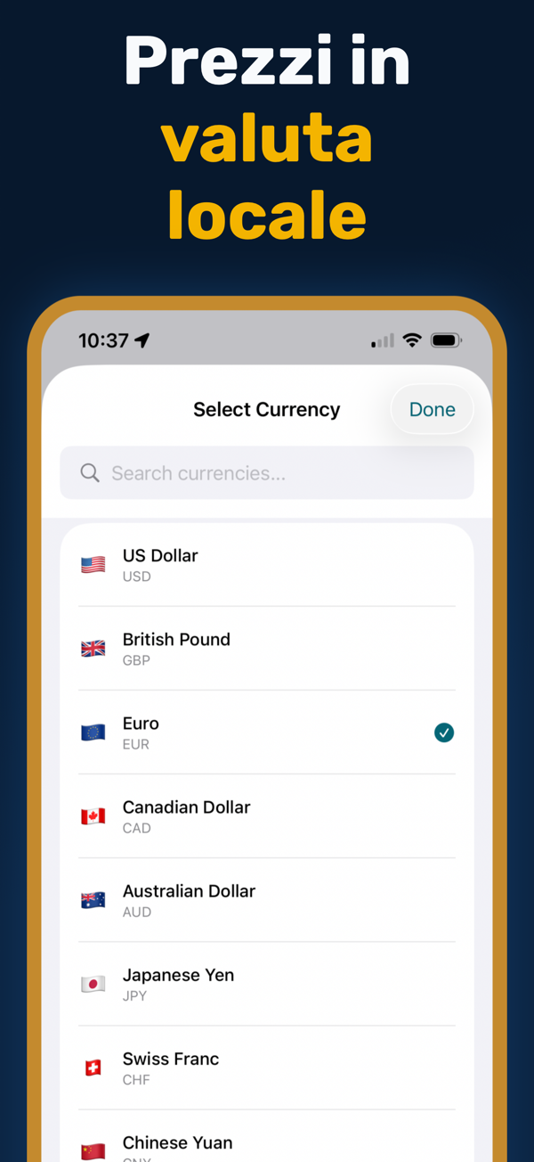 Oil Prices Live - Additional app screen