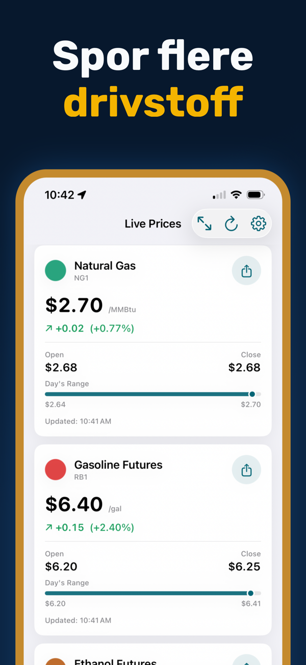 Oil Prices Live - Multi-currency energy price display