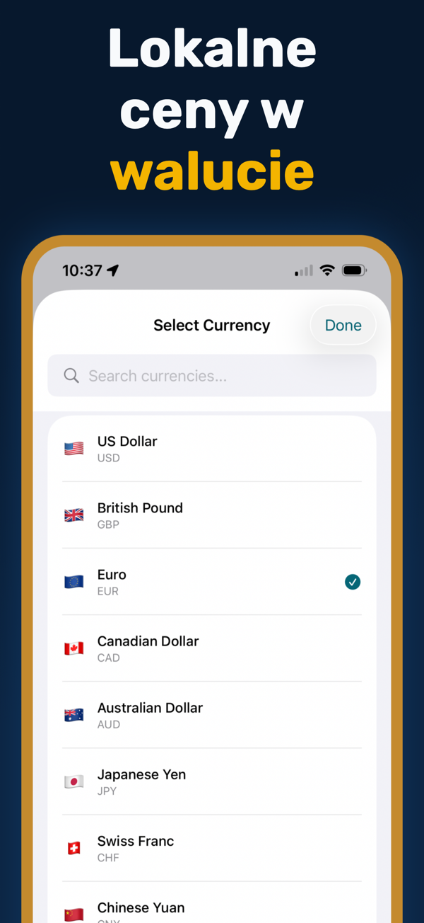 Oil Prices Live - Additional app screen