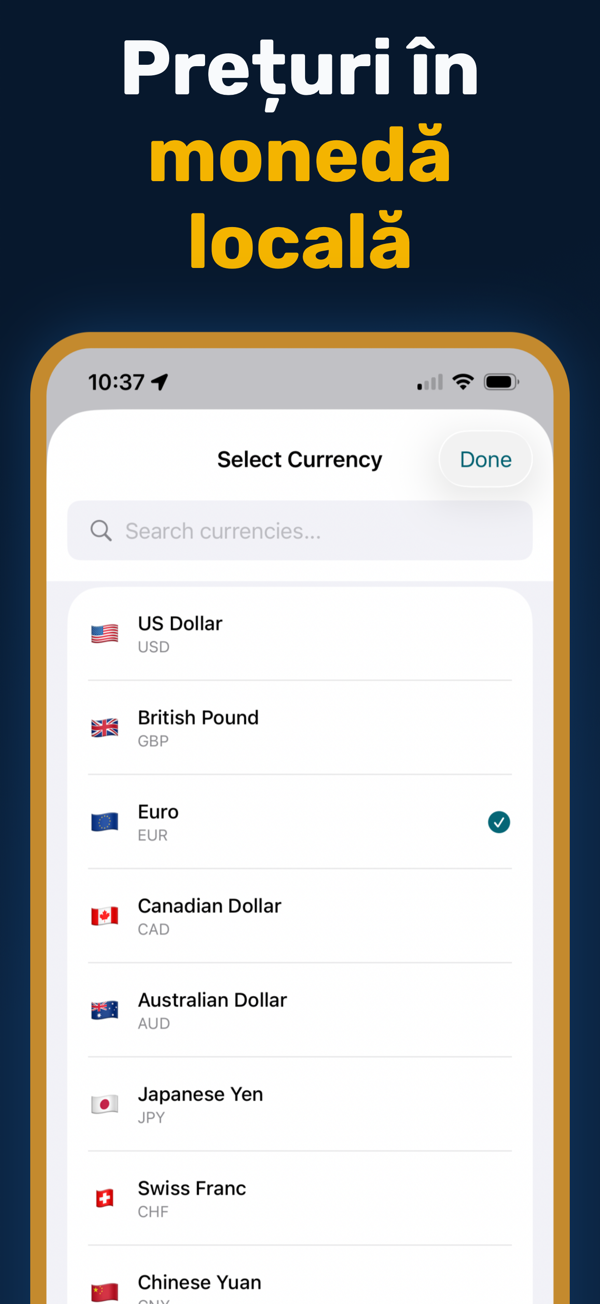 Oil Prices Live - Additional app screen