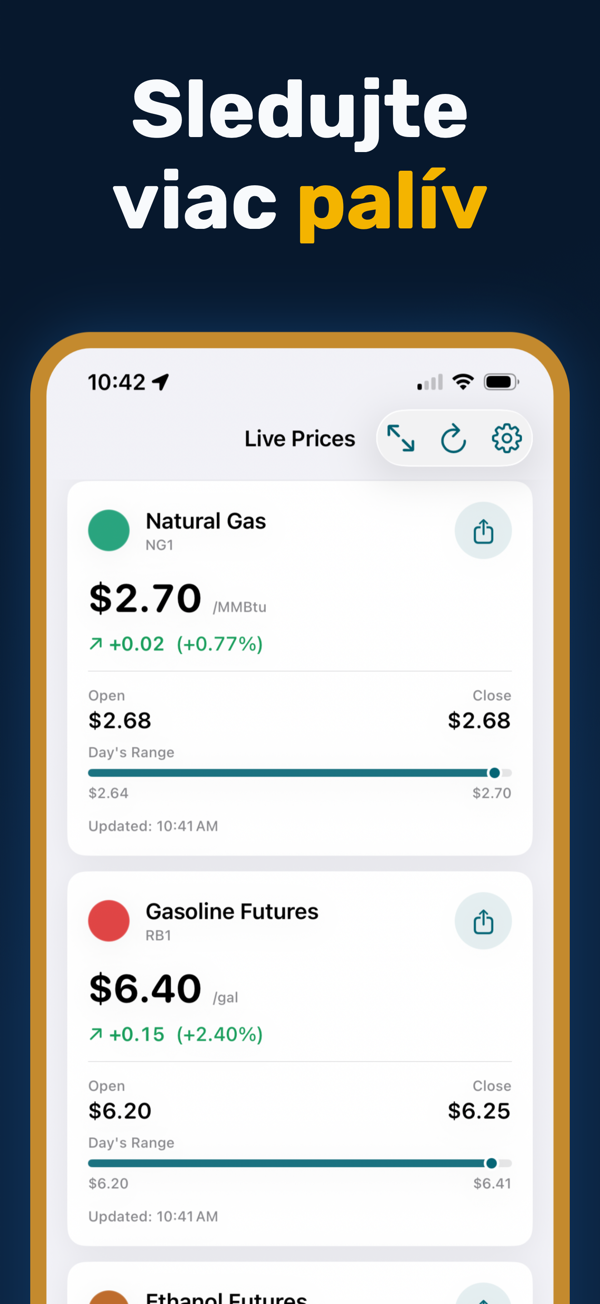 Oil Prices Live - Multi-currency energy price display