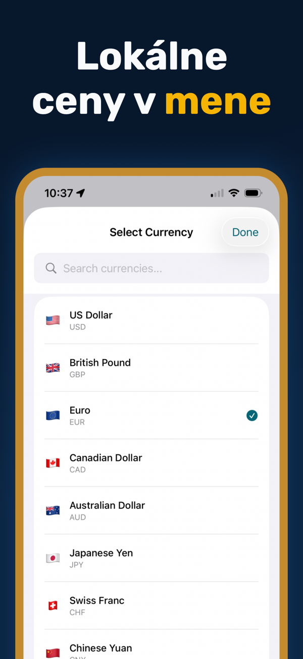 Oil Prices Live - Additional app screen